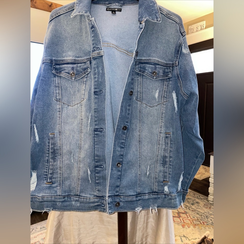 Mac Studio super comfy stretch denim jacket sz xl EUC worn 2x